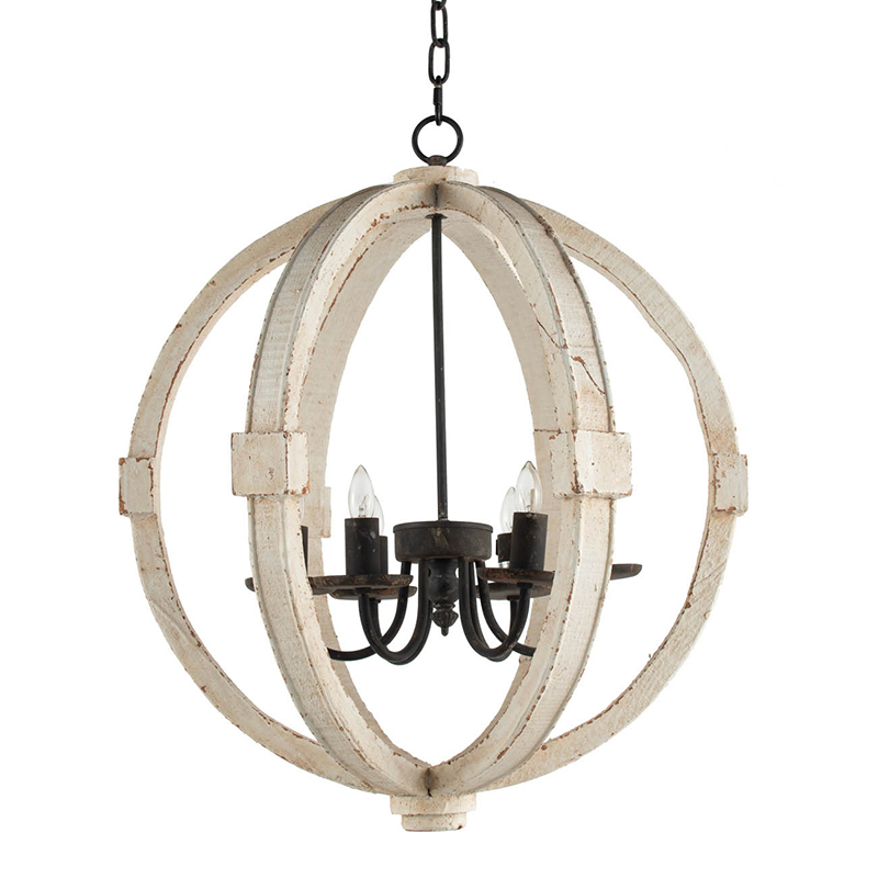 6 - Light Wood Chandelier With Adjustable Chain For Kitchen view 6