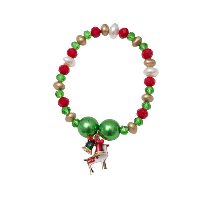 Personalized Elk Snowman Christmas Bracelet