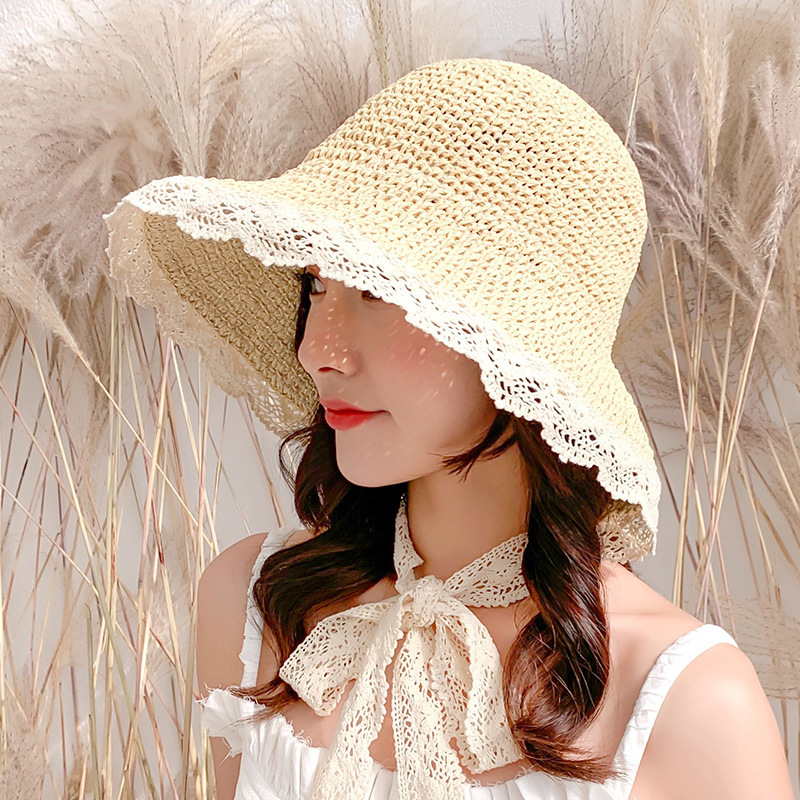 Lace Large Head Circumference Ladies Sun Protection Hat
