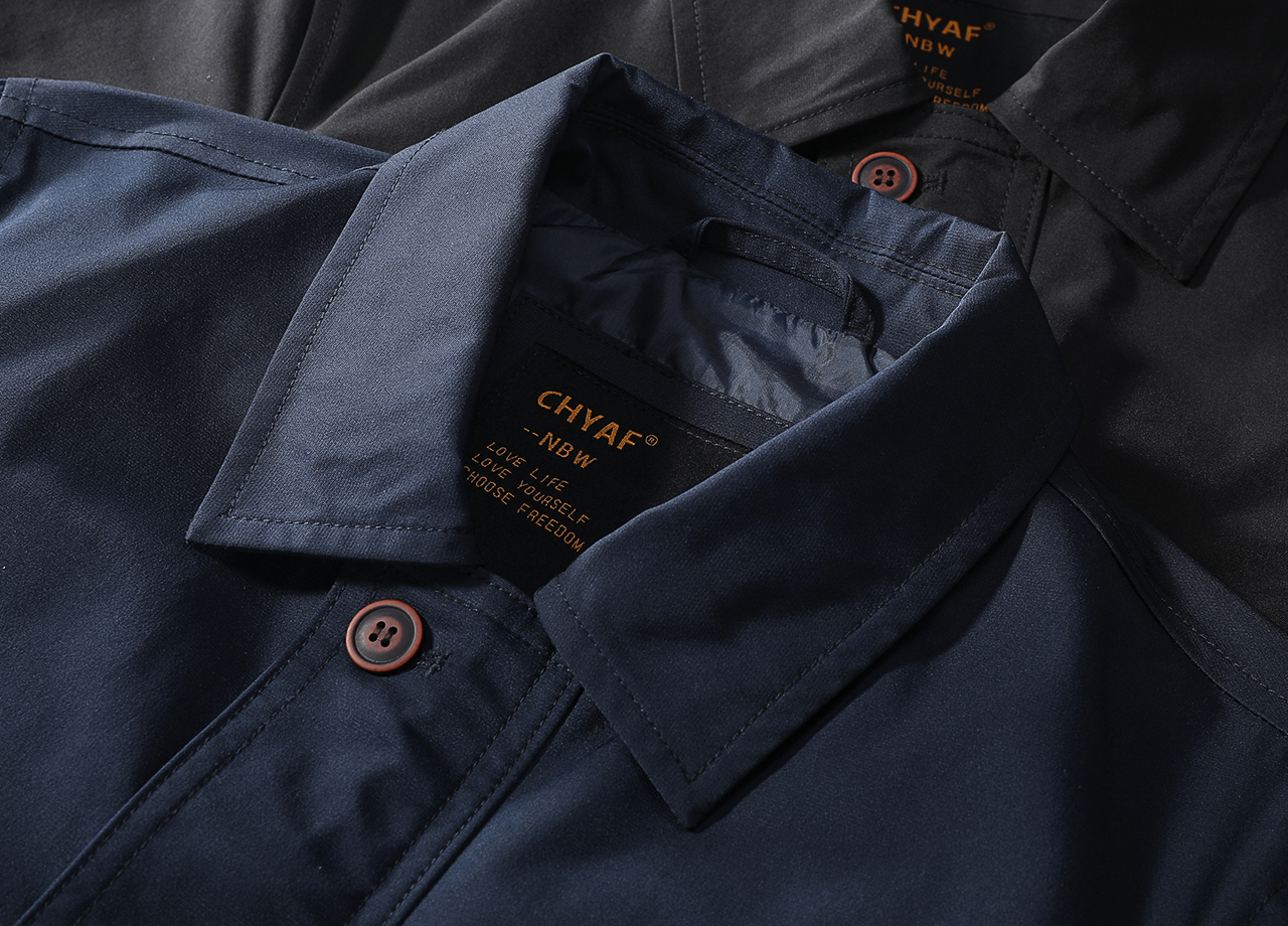 Lapel Clip Men's Washable Windproof Solid Color Self-cultivation Tooling Jacket