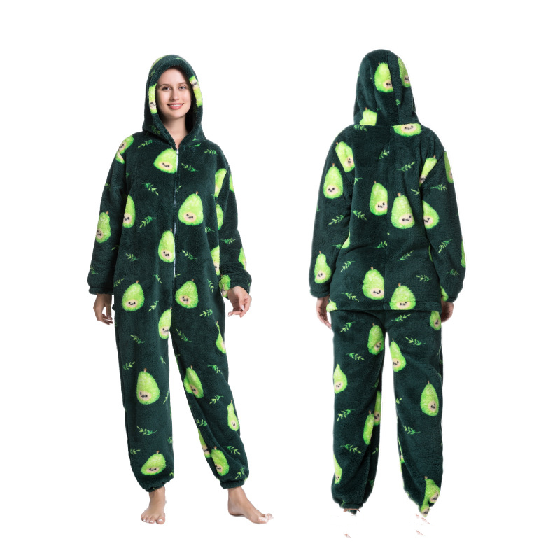 Title 6, Hooded Thick Cartoon Animal One Piece Pajamas