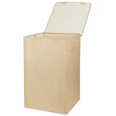 1Pc Foldable Laundry Hampers Washing Clothes Laundry Basket With Lid Handles Storage Organizer