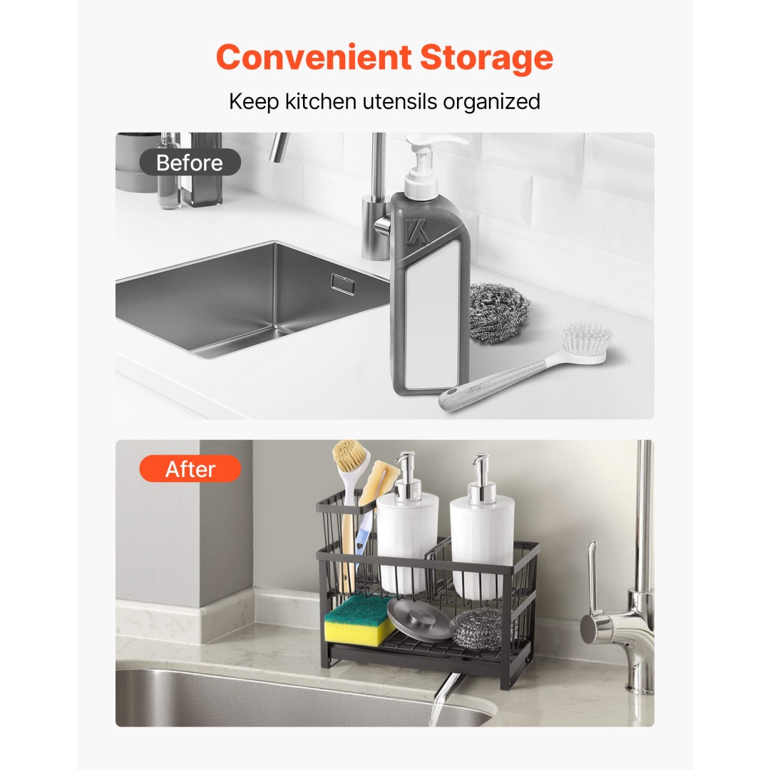Kitchen Sink Caddy Organizer Sponge Holder For Kitchen E Ssentials Storage — foto 3