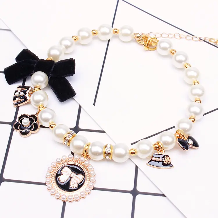 Pet Accessories Dog Chain Teddy Lace Bow