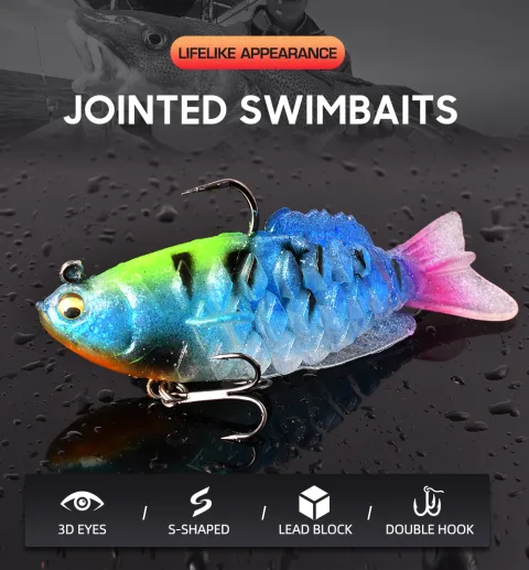 Soft Shad Bait Ultrasoft Multisection Silicone Jig Head Lure