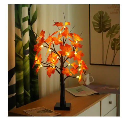 Led White Birch Tree Room Decoration Night