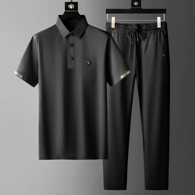 Four-sided Stretch Fabric Men's Middle-aged Business Straight Short-sleeved Lapel