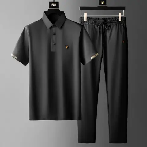 Four-sided Stretch Fabric Men's Middle-aged Business Straight Short-sleeved Lapel