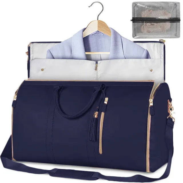 Large Capacity Travel Duffle Bag Women's Handbag Folding Suit Bag Waterproof Clothes Totes Blue - Shop at LoveMi