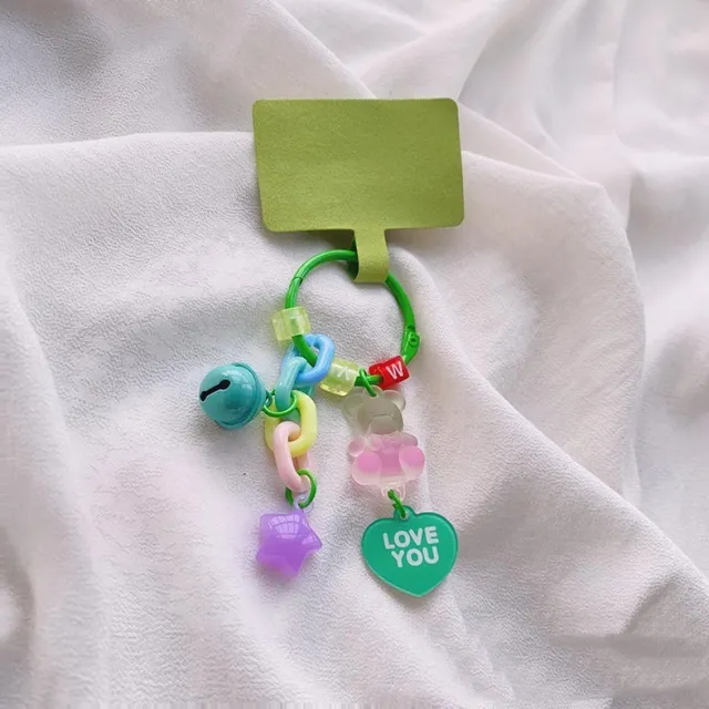 Japanese Girls Sweet And Cute Frosted Two Tone Bear Soft Candy Keychain Green - Shop at LoveMi