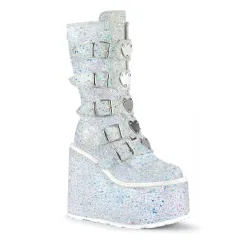 Punk Lolita Muffin Heel Women's Platform Boots - White - View 1
