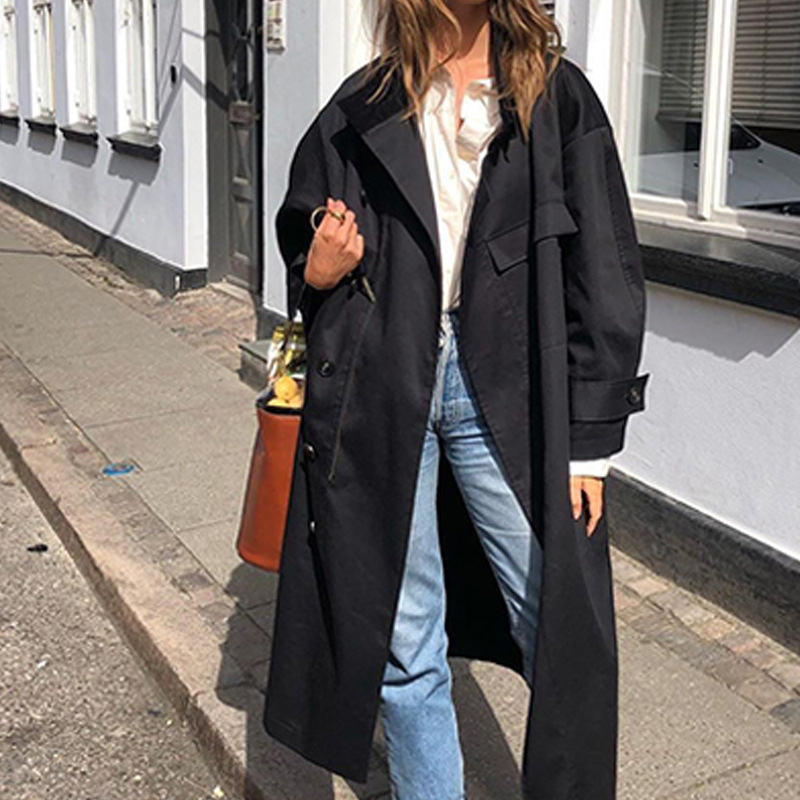 Tooling Large Pockets Glossy Waterproof Cotton Coat Mid-Length Thick Windbreaker Jacket