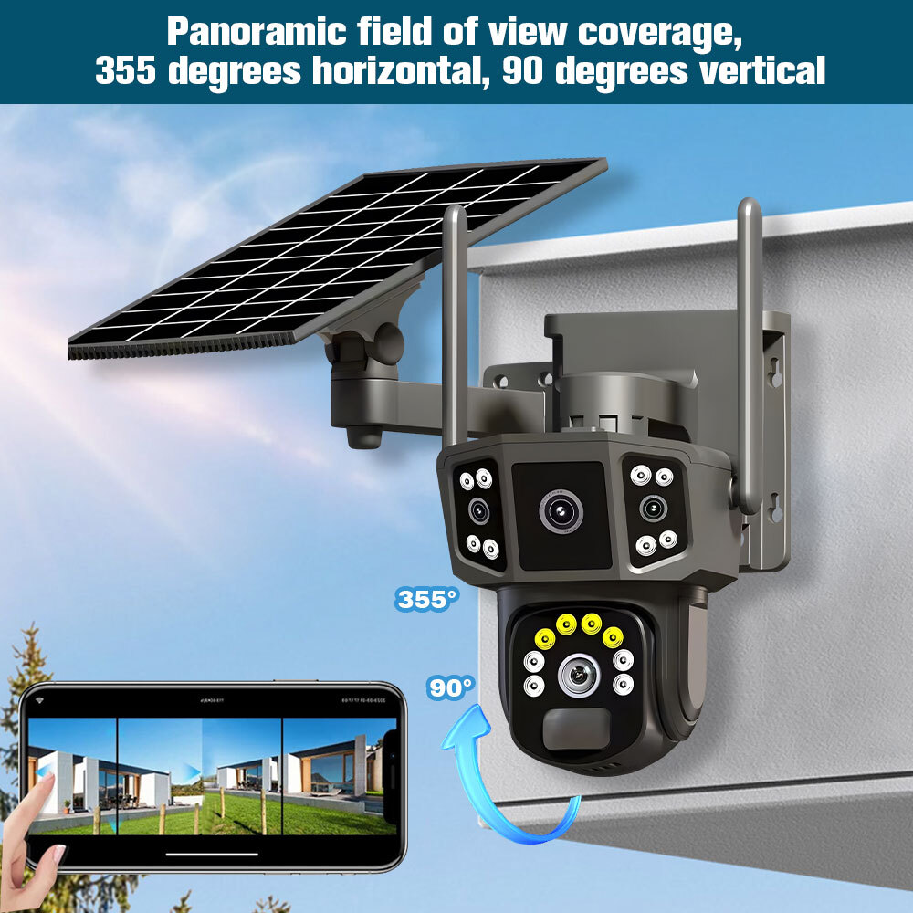Outdoor Solar Security Camera Wifi Solar Battery CCTV Surveillance Wireless UK