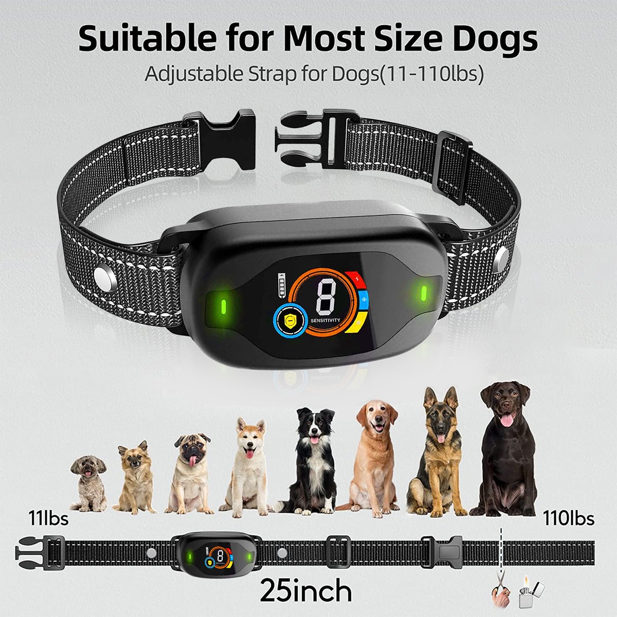 Anti Bark Electric Shock Dog Collar Stop Barking Pet Training Control UK — image 9