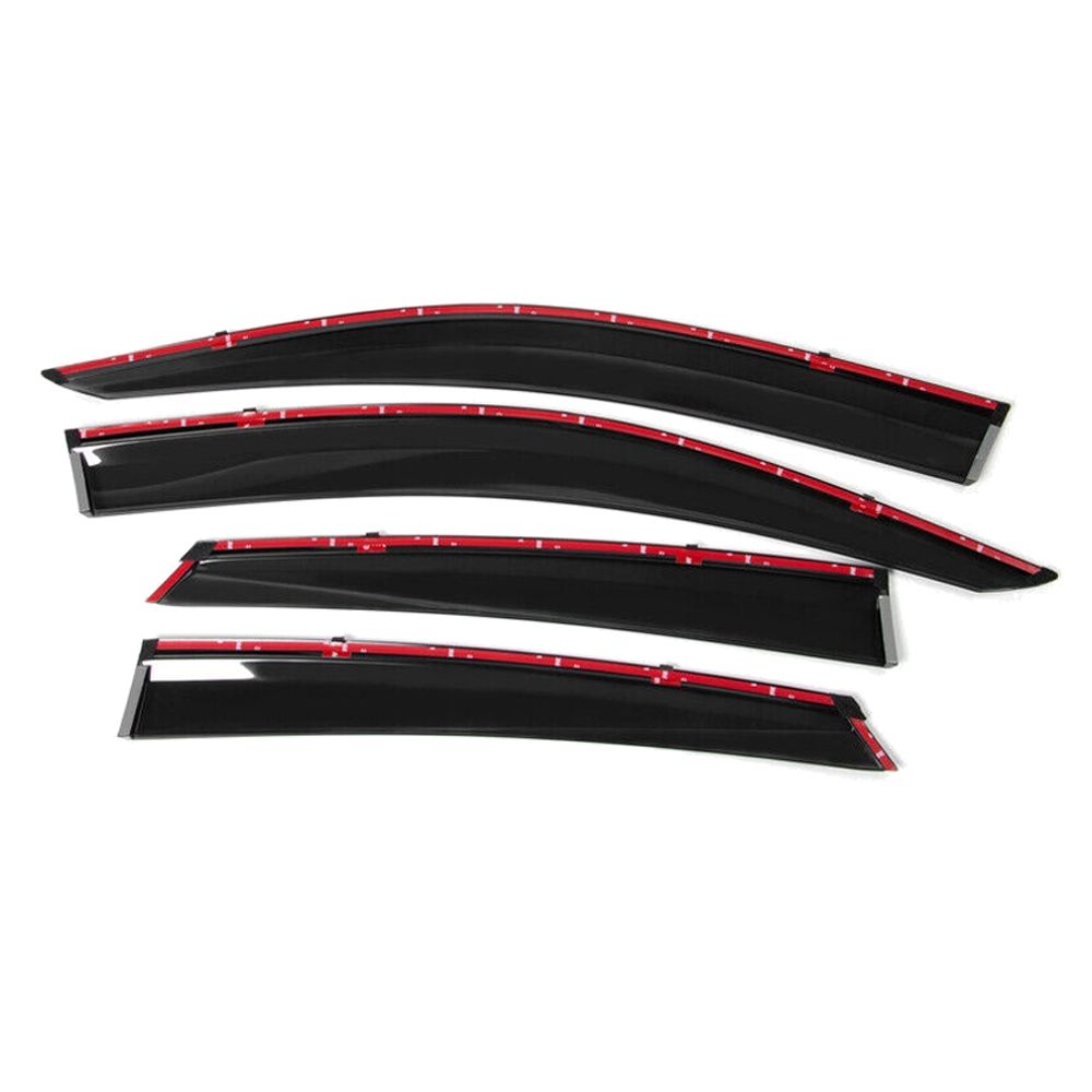 Fits 16-21 H Onda Civic Sedan OE Style Window Visor Rain Guard W- Chrome Trim 4PC