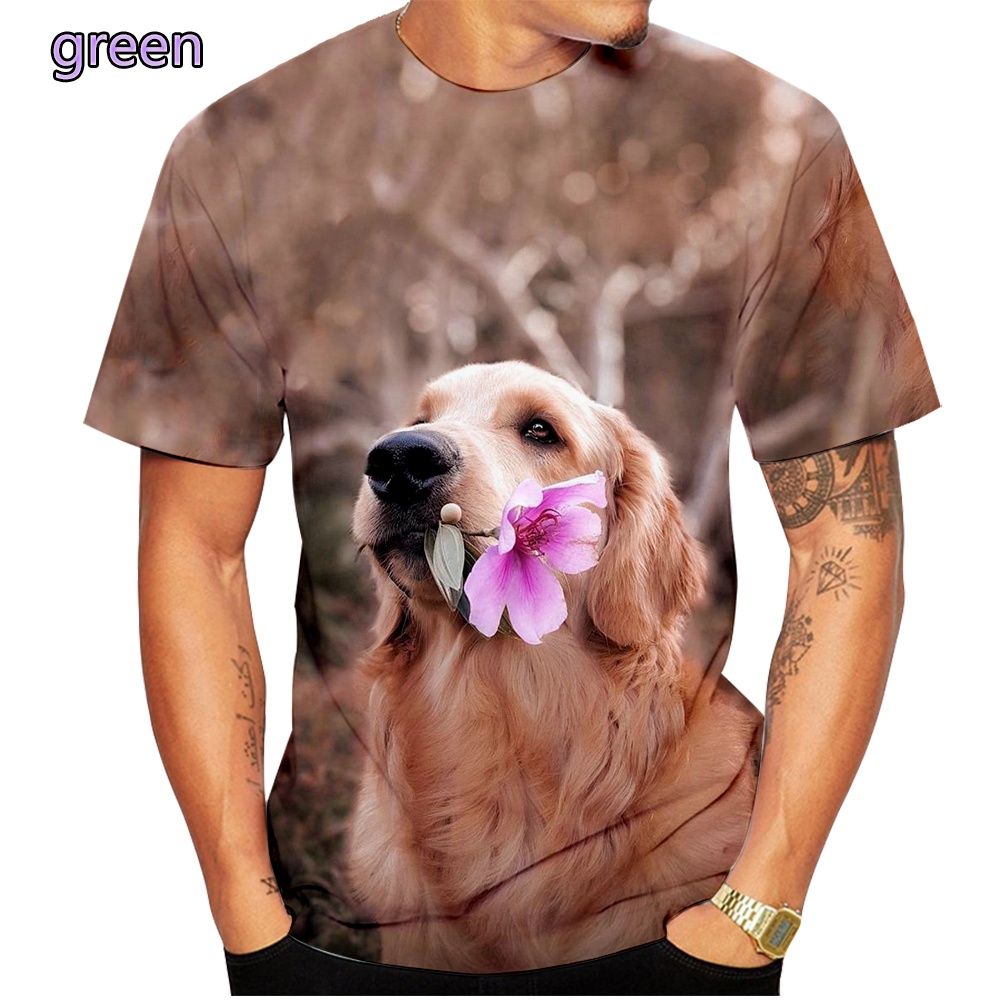 Title 11, T-shirt a maniche corte stampata in 3D con cane...