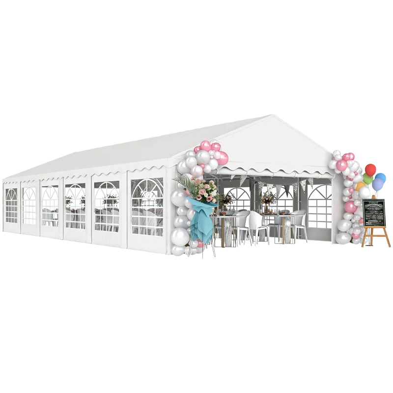 Party Tent, Outdoor Canopy Tent With Removable Sidewalls, 12 Windows For Parties, Wedding, Events, BBQ, WhiteMultiple Packages Shipped. Please Pay Attention To The Dimensions And Weight In The Details 9
