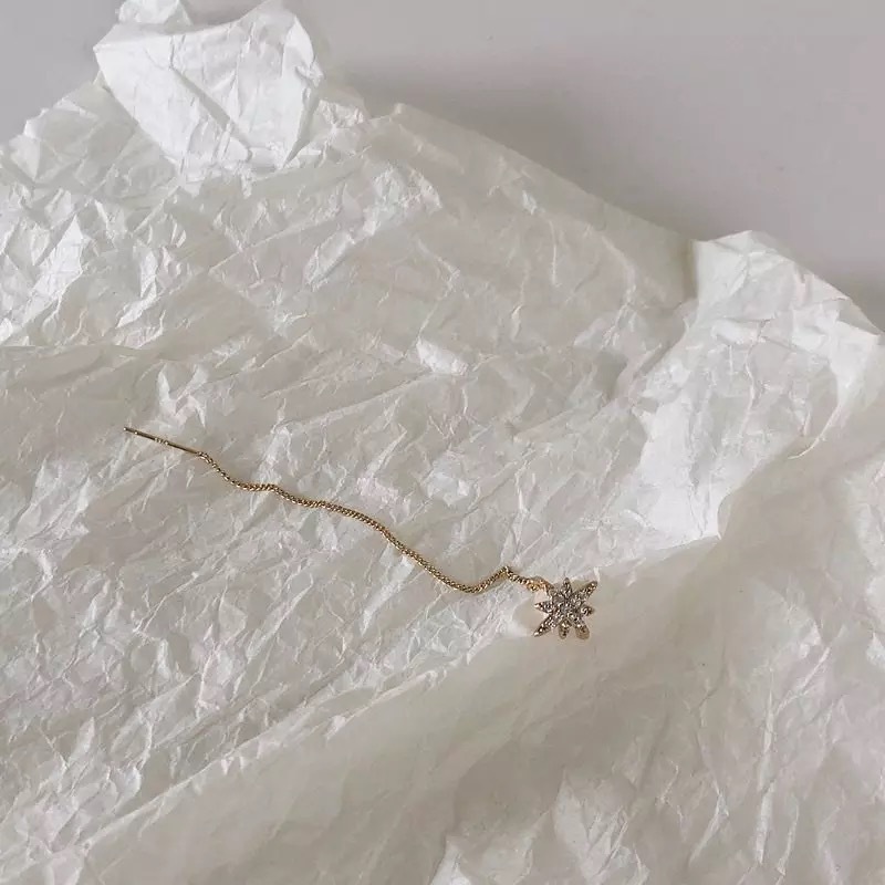 Women's Simple Chain Silver Pin Earrings