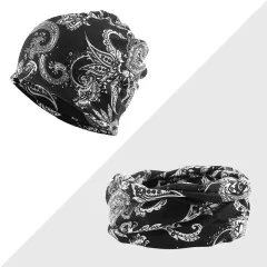 Polyester Tam-o'-shanter Women's Cashew Printed Pullover Outdoor - Dragon Pattern Black - View 1