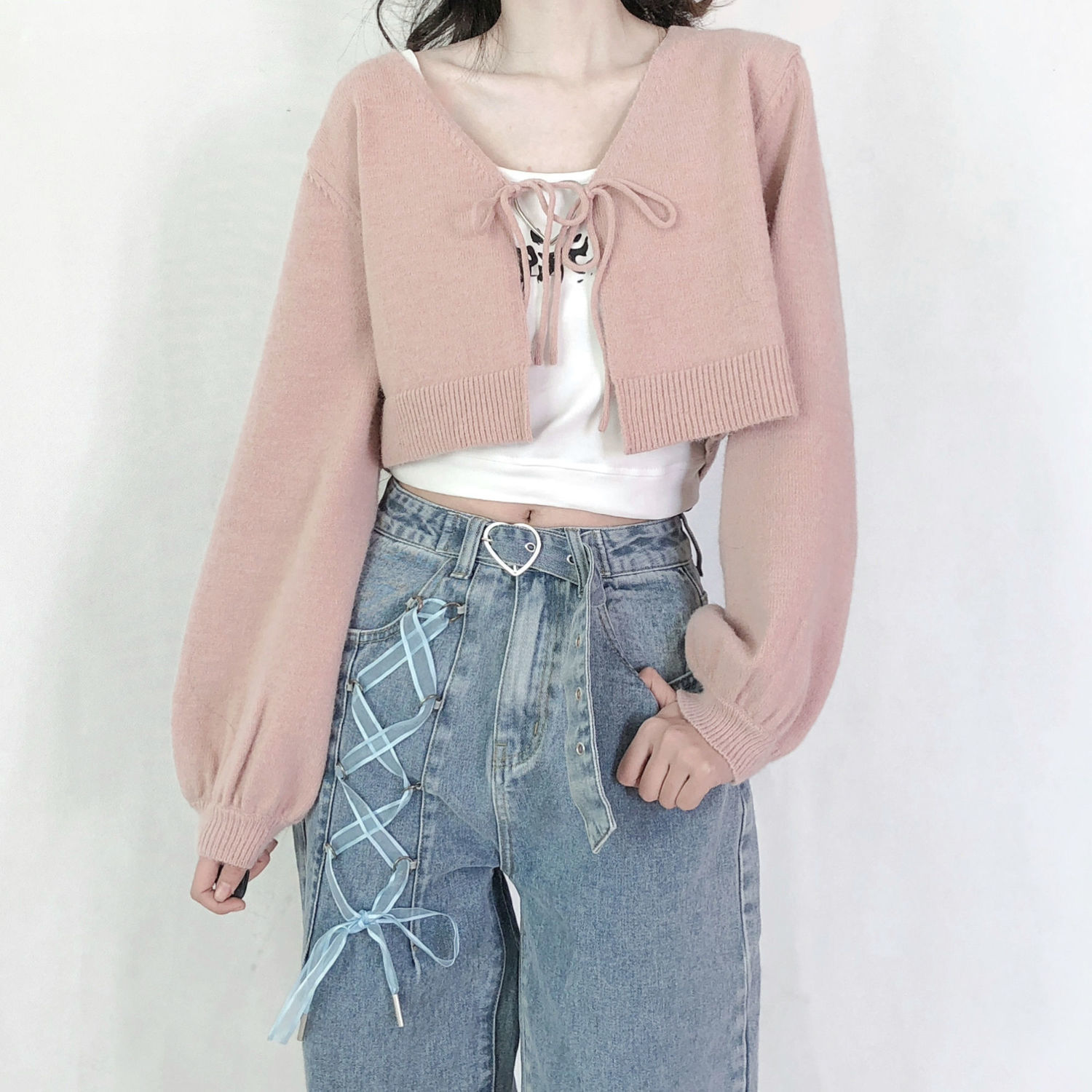 High-waisted Straight-leg Jeans For Schoolgirls Are Slim And Versatile With Loose Wide Legs