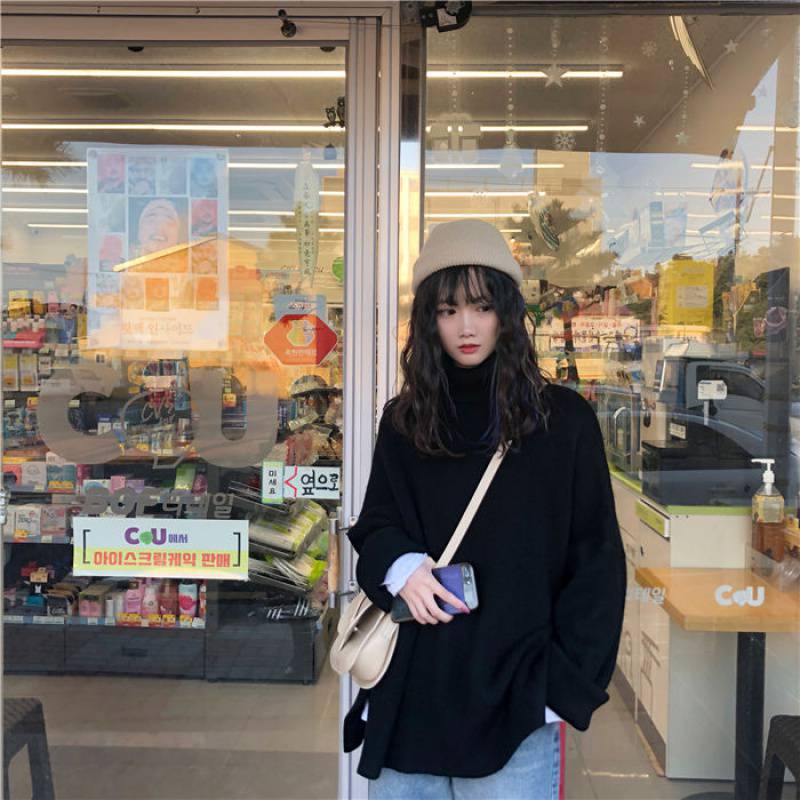 Loose Slit Bottoming Sweater Lazy Style