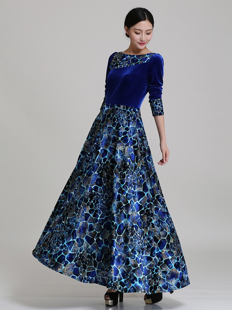 Velvet Long Sleeve Swing Dress, picture 2 of 8