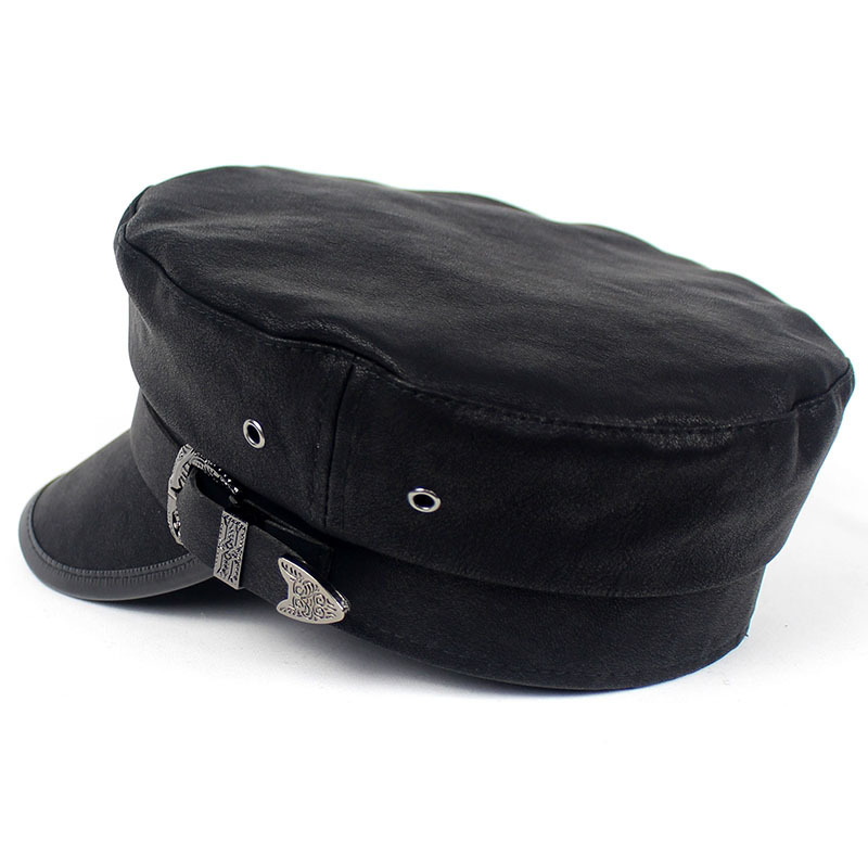 Japanese All-match Women's Matte Leather Peaked Octagonal Hat