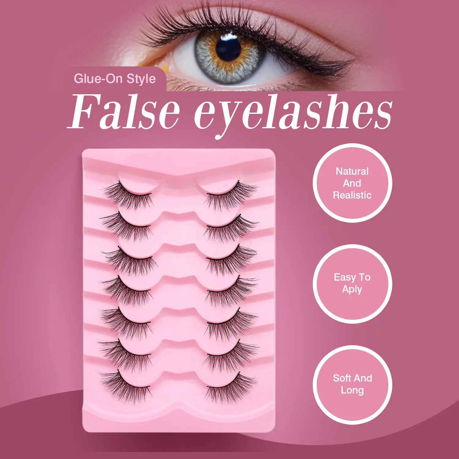 Natural Lashes Wispy Look False Eyelashes Flared