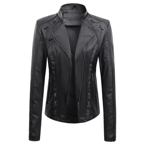 New Spring and Autumn New Leather PU Jacket Women's