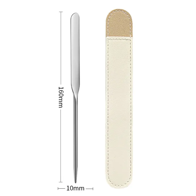 Stainless Steel Makeup Spatula Blending Stick Foundation Brush Set Eyeshadow Cream Pigment Blending Tool Face Contour Brush Tool Nail Color Scraper... Ordinary With Leather Case - Shop at LoveMi
