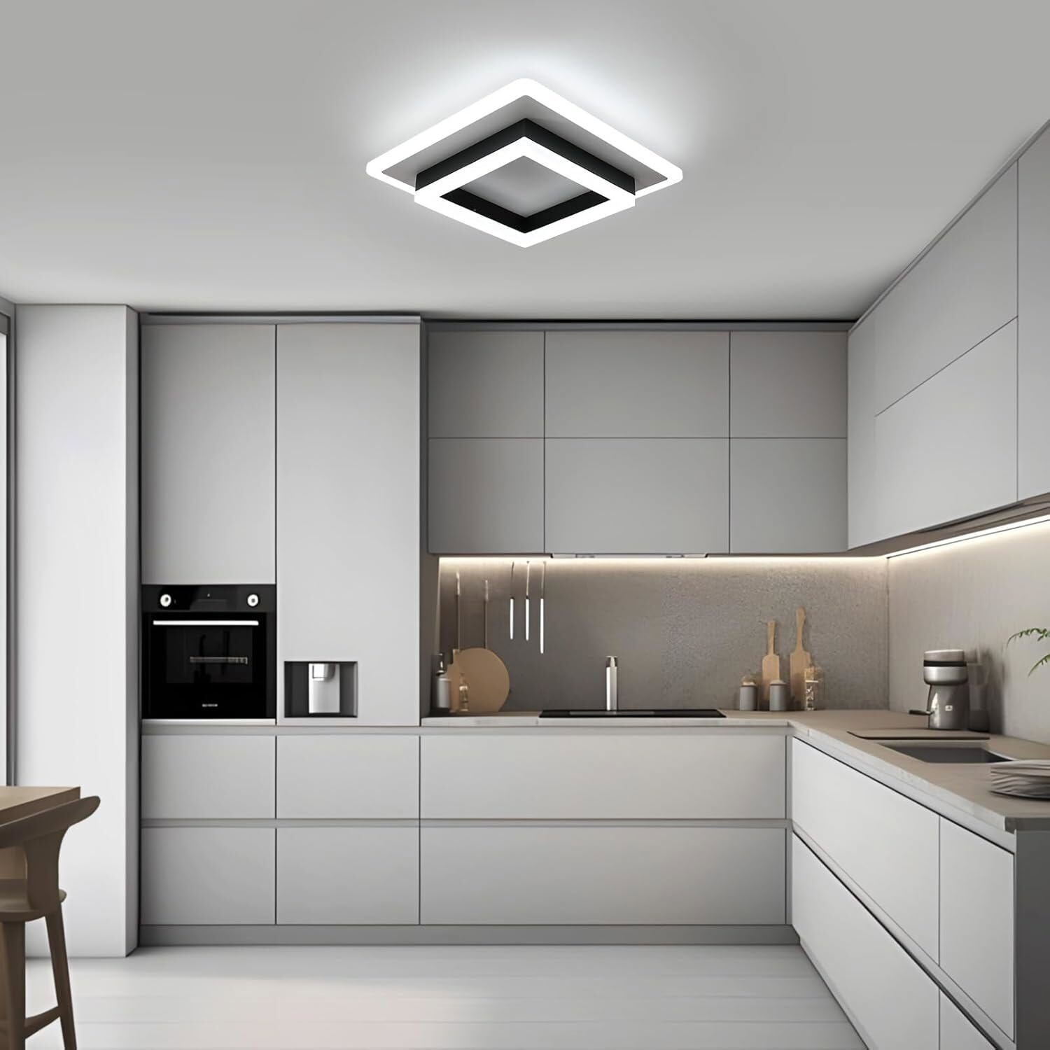 30W Ceiling Light Modern Square LED Cool White Chandelier For Living Room — image 4