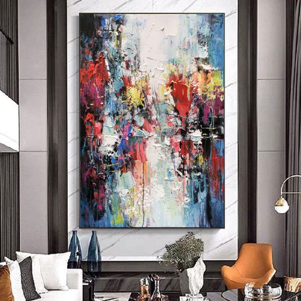 Handmade Oil Painting Canvas Wall Art Decoration Modern Abstract For Home Living Room Decor Entrance Niche Art Installation Rolled Frameless Unstretched Painting 7