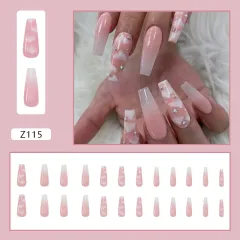 Women's Detachable Long Ballerina Nail Stickers - Pink - View 1