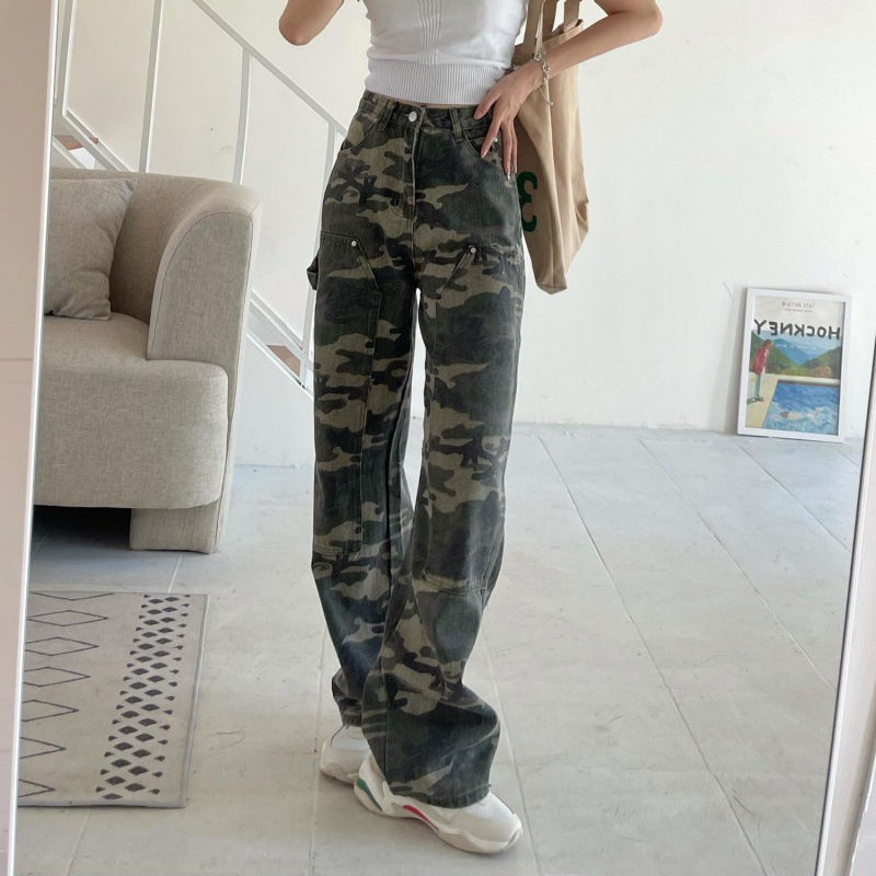 Title 1, High Waist Camouflage Jeans Women