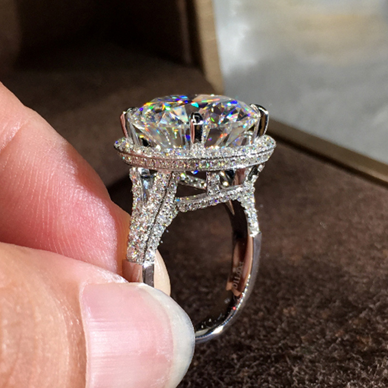 Full Diamond Zircon White Gold Ring