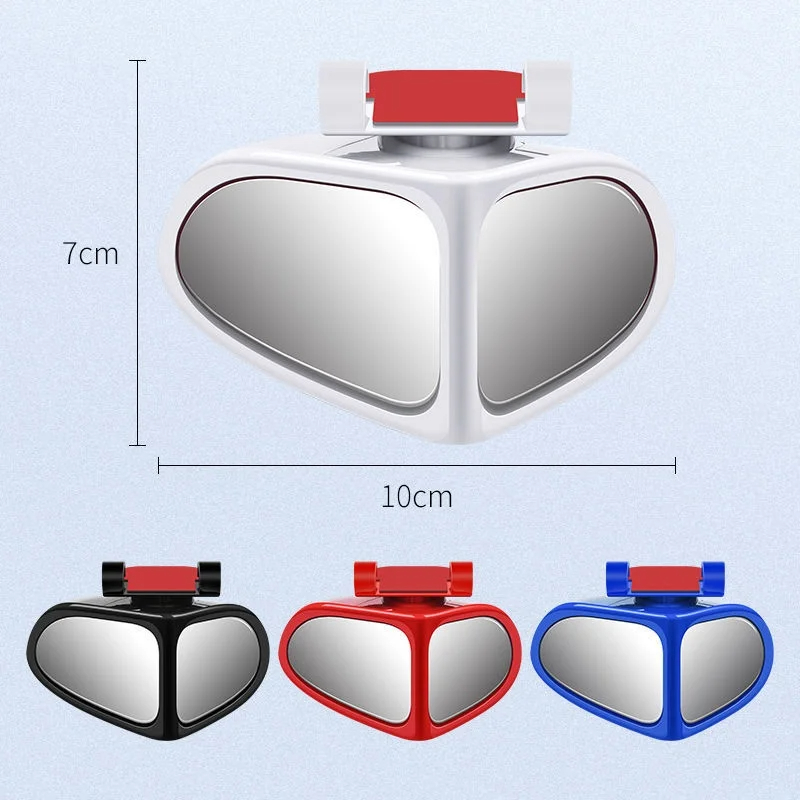 Car Reversing Small Round Mirror Front And Rear Wheel Wide-Angle Mirror Double-Sided Auxiliary Rearview 360 Adjustable Wide Angle Side Rear View Mirror For Car — foto 5