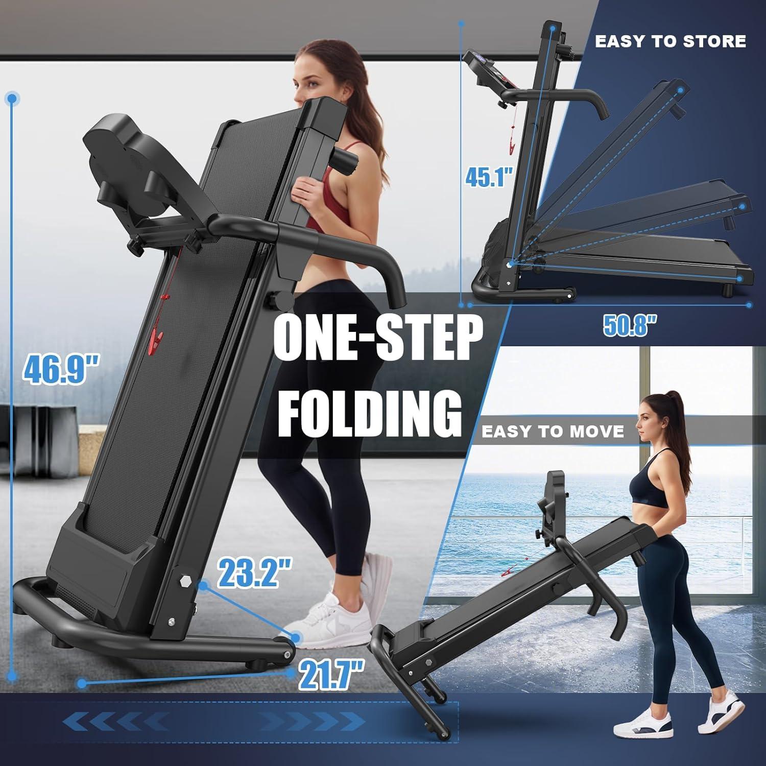 Home Use Foldable Portable 2.5HP Heavy-duty APP Controlled Fitness Walking Machine — foto 18