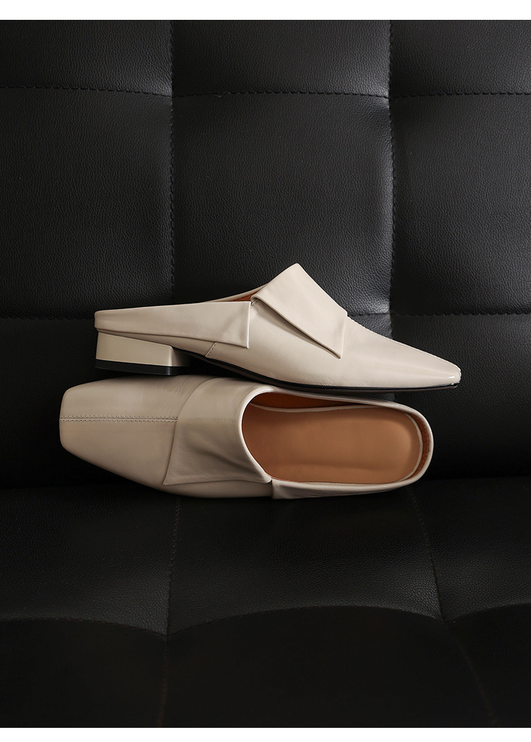 Full-Grain Cowhide Mules – Lemon Yellow Top View, Sarah Express
