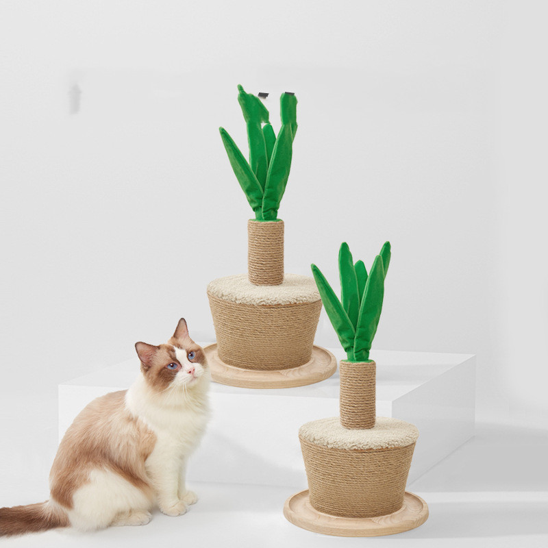 Plant pot cat scratching post