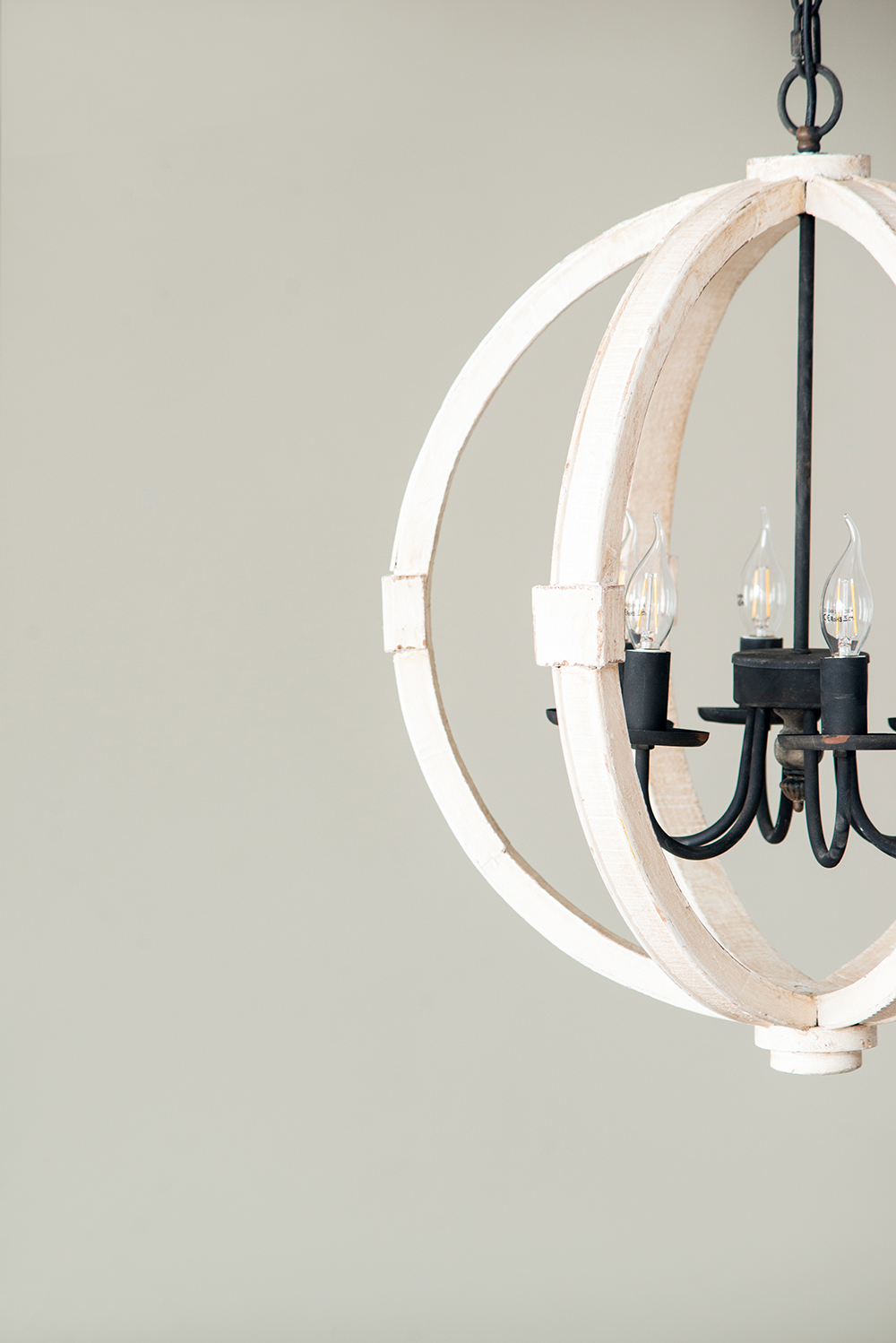 6 - Light Wood Chandelier With Adjustable Chain For Kitchen view 2