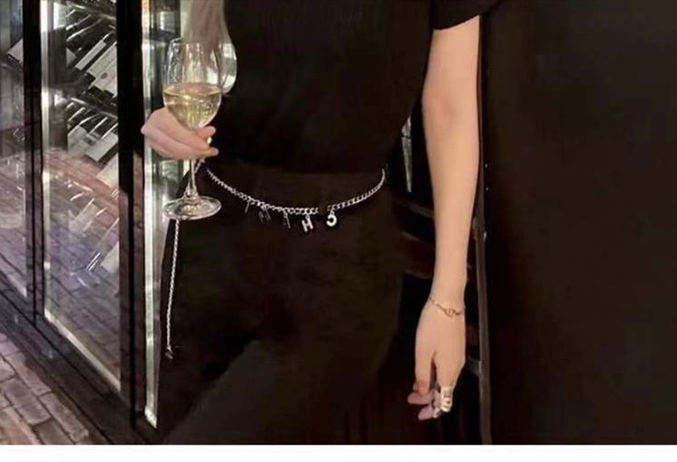 Vintage Metal Small Letter Chain Belt