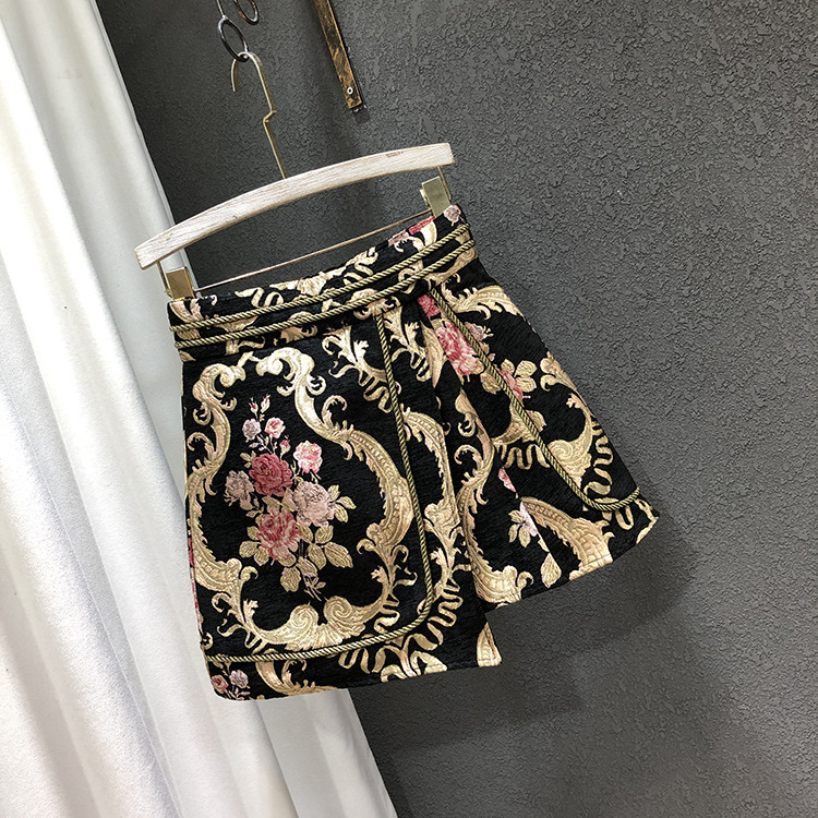 Palace Style Retro Heavy Jacquard Skirt