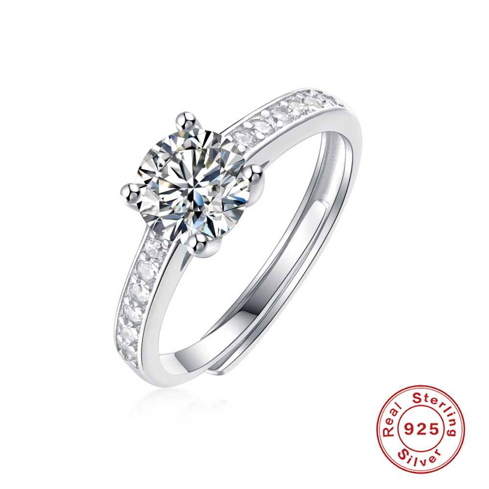 Title 5, Bague en argent S925 1 carat Moissanite. Bague ...