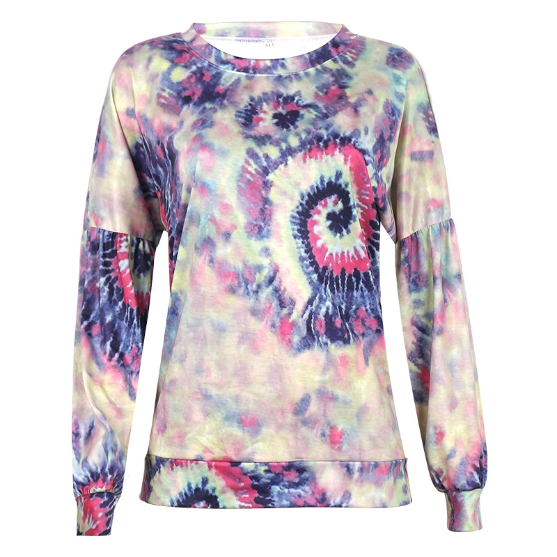 Title 8, Women Printed Long Sleeve Crew Neck Loose Casua...