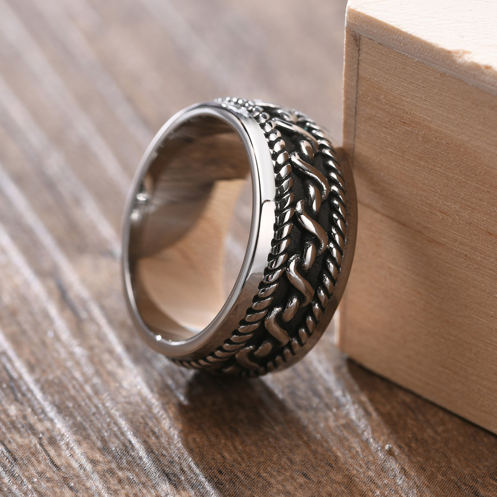 Title 4, Stainless Personalized Cast Ring Steel Color