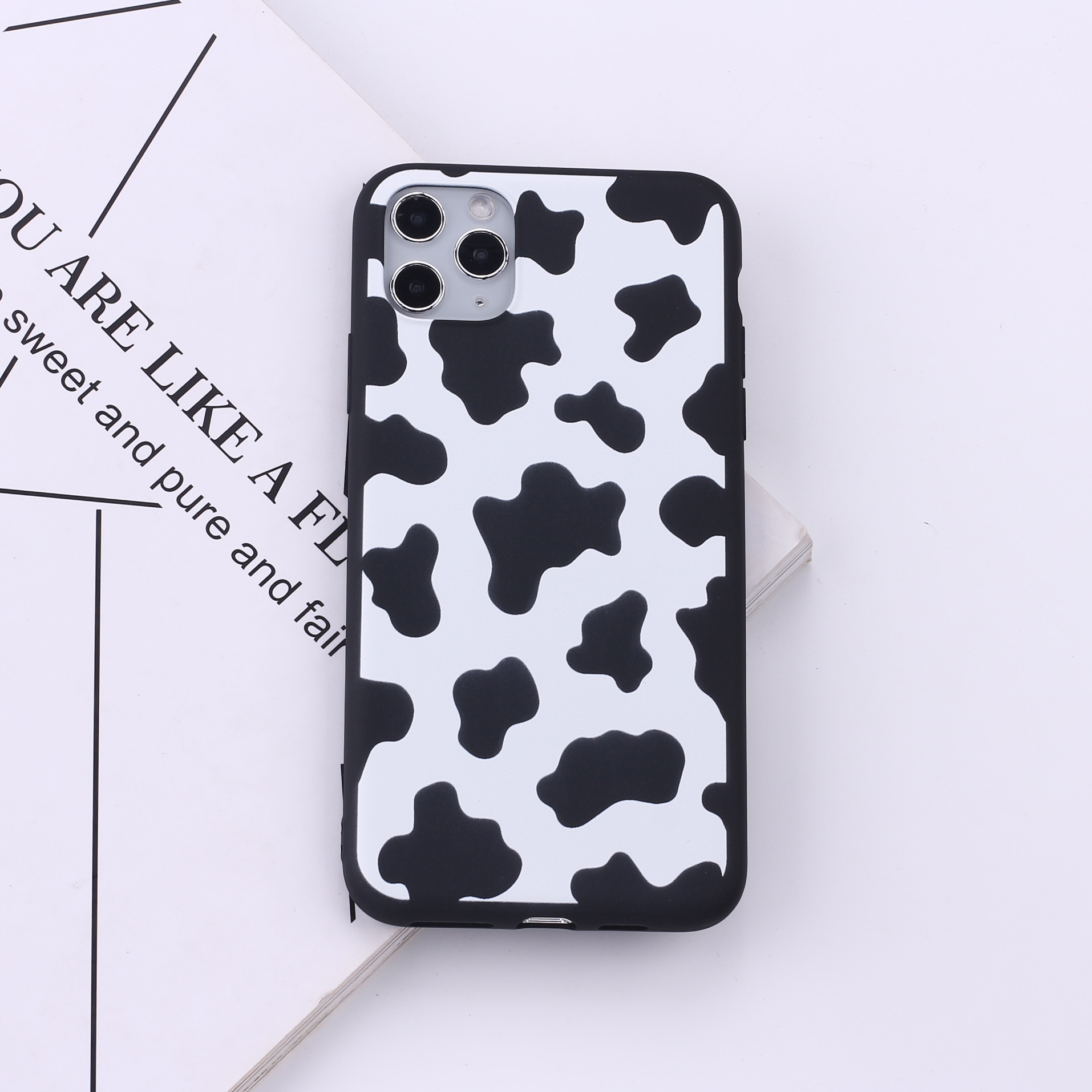 Title 2, Black border cow spots mobile phone soft shell ...