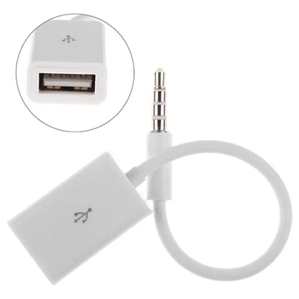 Stylish White 3.5mm Male AUX Audio Plug