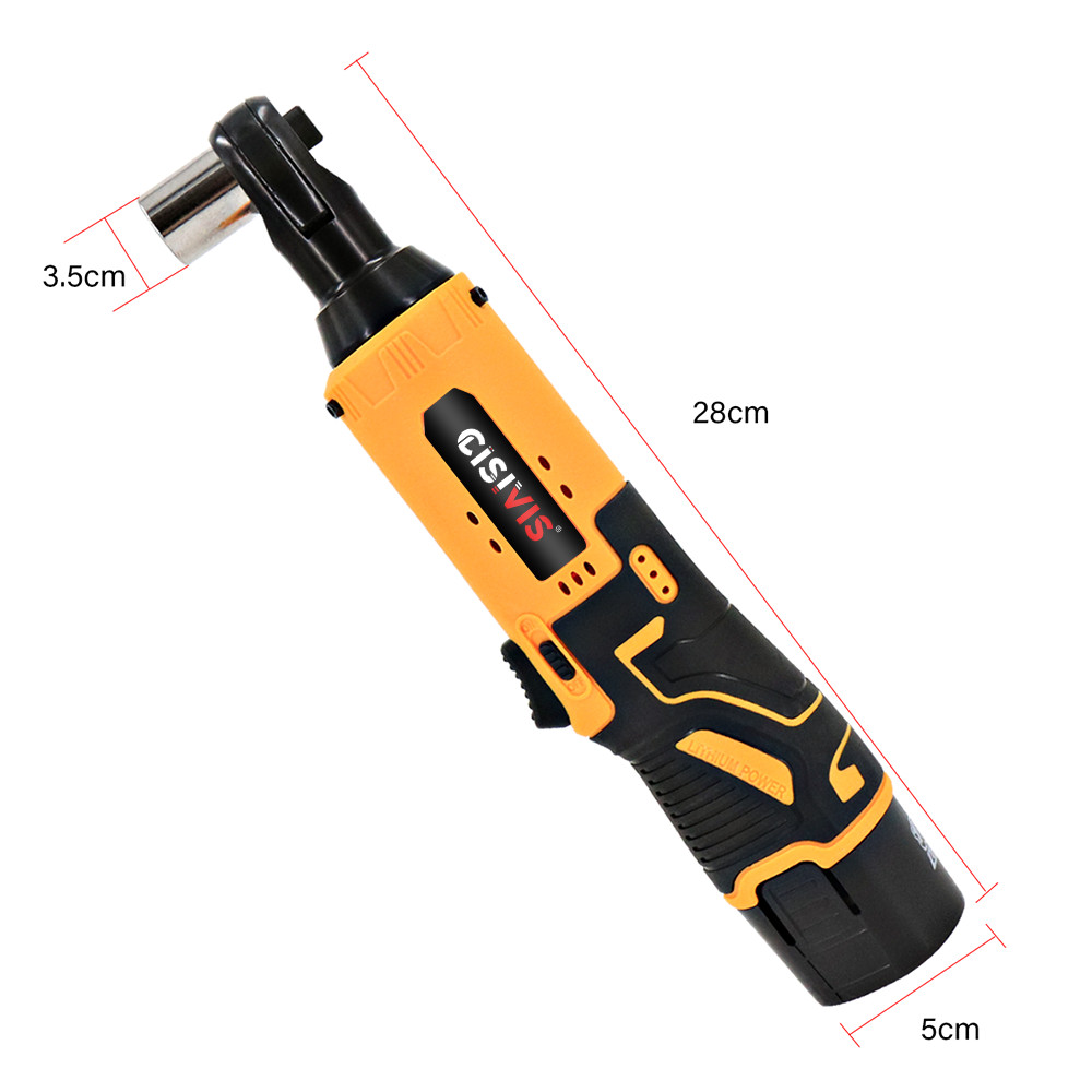 580Nm Electric Cordless Right Ratchet 3&8 90 Angle Wrench Power 2x Battery Ki — foto 6