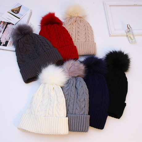 Add Cashmere Double-layer Wool Outdoor Warm Knitted Hat