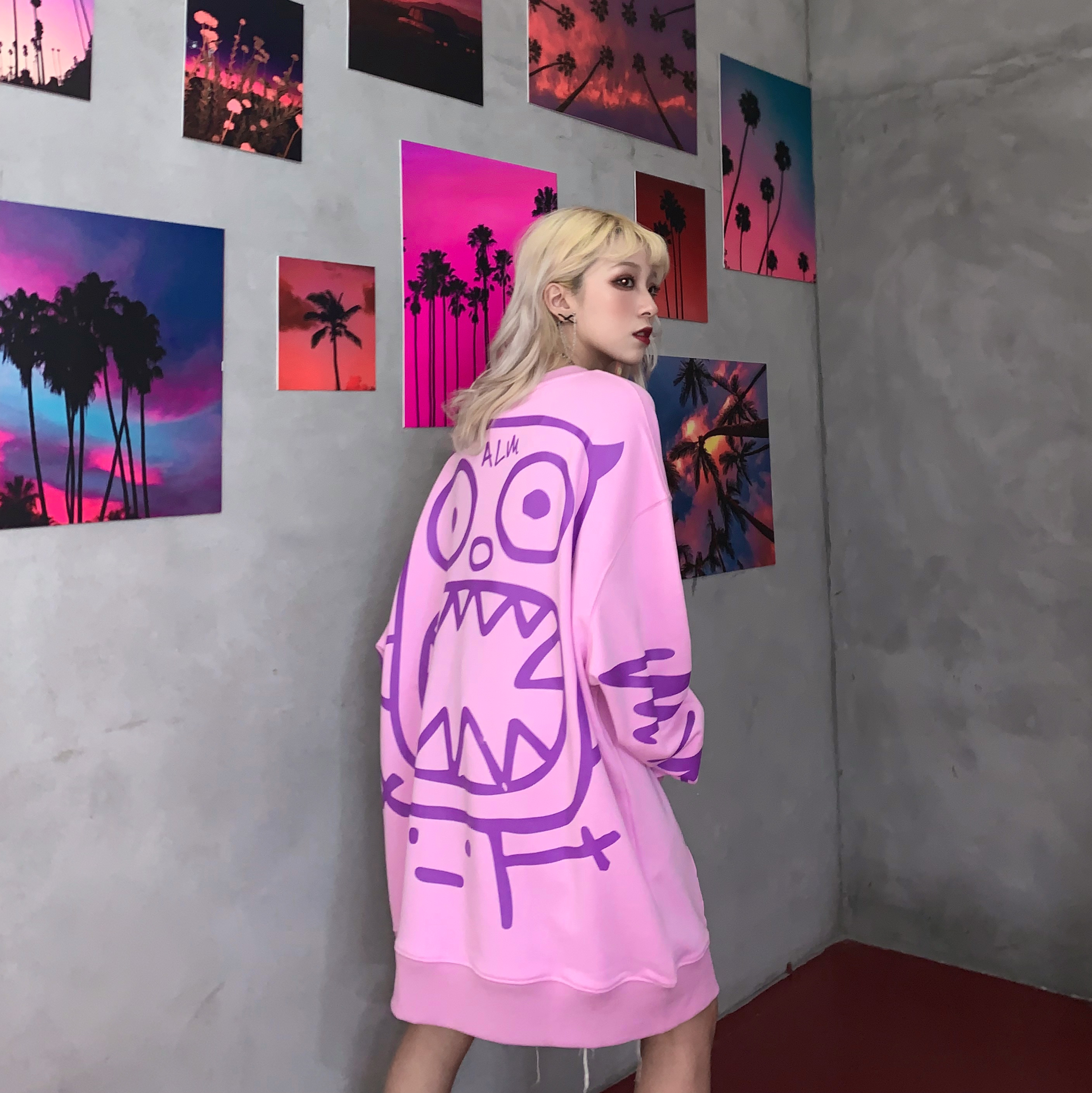 Round Neck Versatile Couple Outfit Top Casual Loose Sweater